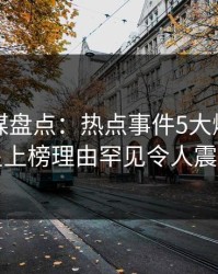 蜜桃传媒盘点：热点事件5大爆点，明星上榜理由罕见令人震惊