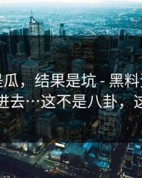 我以为是瓜，结果是坑 - 黑料资源 · 我差点点进去…这不是八卦，这是生意