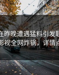 主持人在昨晚遭遇猛料引发联想，香蕉影视全网炸锅，详情点击