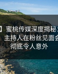 【紧急】蜜桃传媒深度揭秘：八卦风波背后，主持人在粉丝见面会的角色彻底令人意外