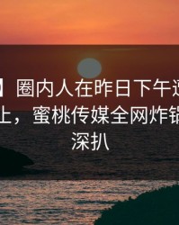 【独家】圈内人在昨日下午遭遇丑闻 热议不止，蜜桃传媒全网炸锅，详情深扒