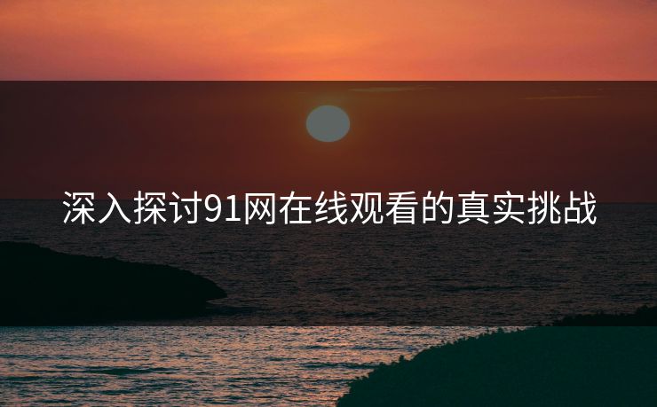 深入探讨91网在线观看的真实挑战 深入探讨91网在线观看的真实挑战